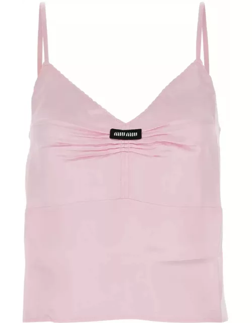 Miu Miu Pastel Pink Satin Tank Top