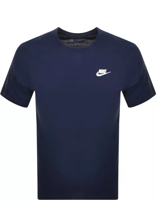 Nike Crew Neck Club T Shirt Navy