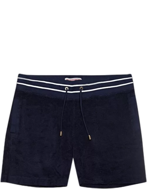 Afador Towelling - Navy Classic Fit Double-Faced Towelling Sweat Short