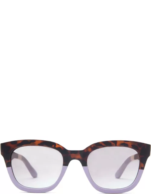 TOMS Women's Sunglasses Purple Traveler Matte Blonde Tortoise Light Orchid Fade With Grey Gradient Lens - Savanna