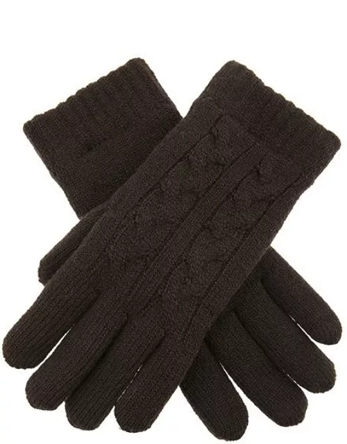 Dents Women's Cable Knit Gloves In Chocolate