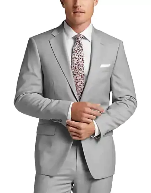 Calvin Klein Slim Fit Men's Suit Separates Jacket Light Gray Sharkskin