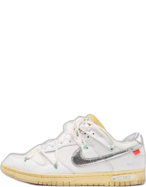 Off-White x Nike White Canvas and Leather Lot 1 Sneaker