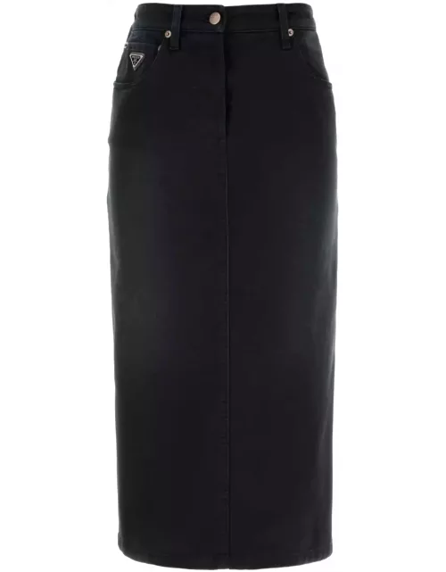 Prada Black Denim Skirt