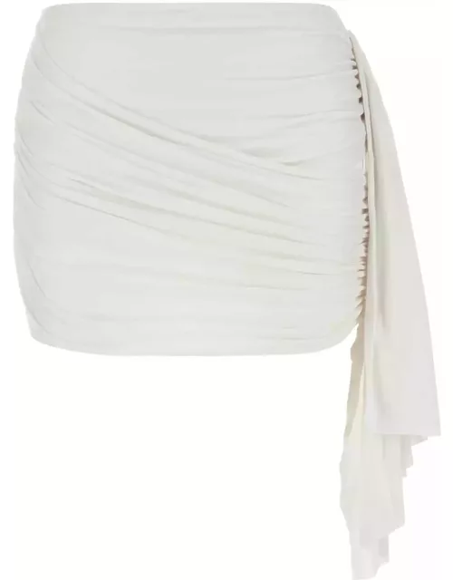 Gimaguas White Stretch Viscose Oceano Mini Skirt