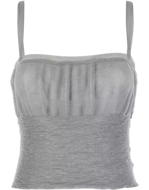 Gimaguas Silver Polyester Pat Top