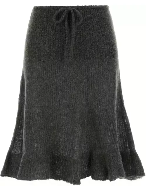 Gimaguas Dark Grey Knit Fuzzy Skirt