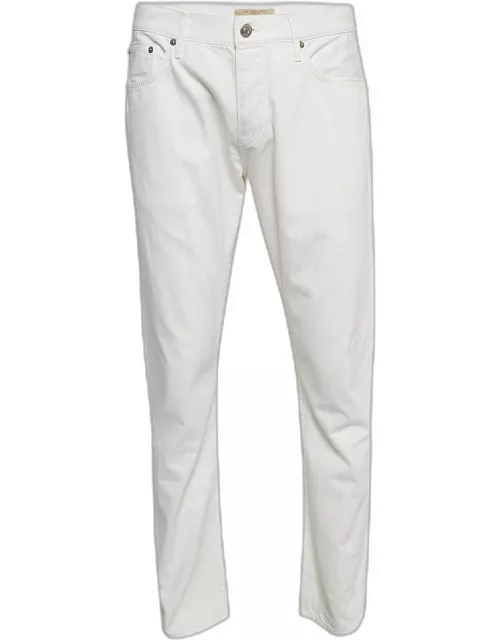 Burberry Brit White Cotton Straight Fit Pants