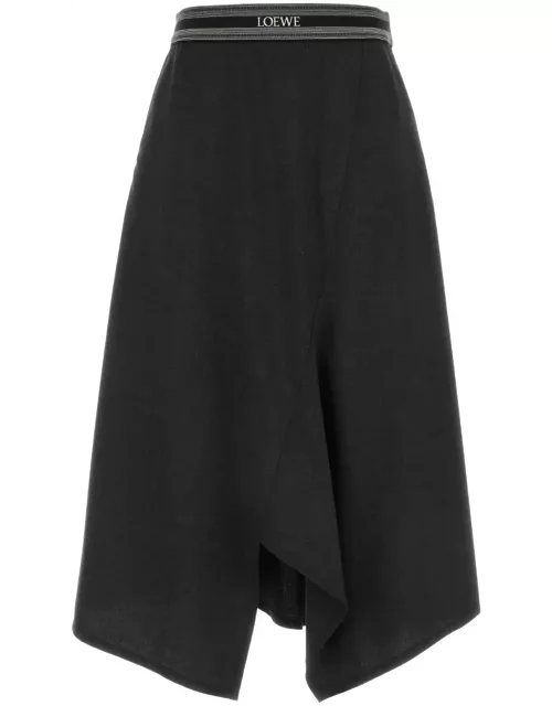 Loewe Charcoal Wool Skirt