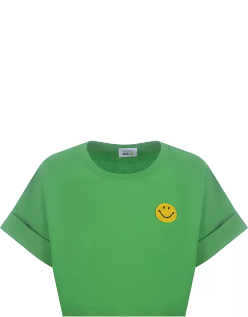 T-shirt Philosophy Di Lorenzo Serafini X Smiley Cropped In Cotone