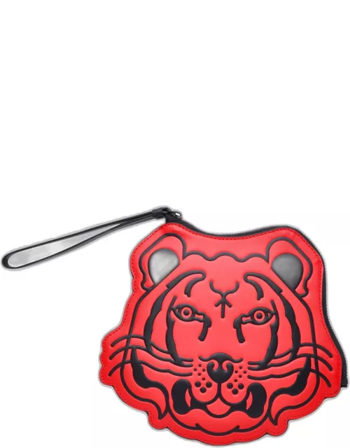 KENZO Red Leather China New Year Coin Holder