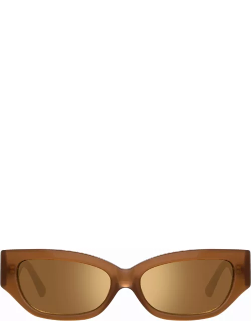 The Attico Vanessa Cat Eye Sunglasses in Brown
