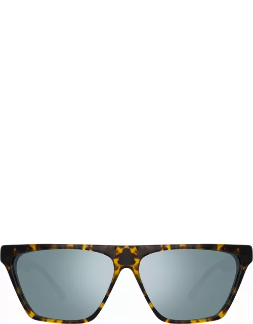 The Attico Erin Flat Top Sunglasses in Tortoiseshel