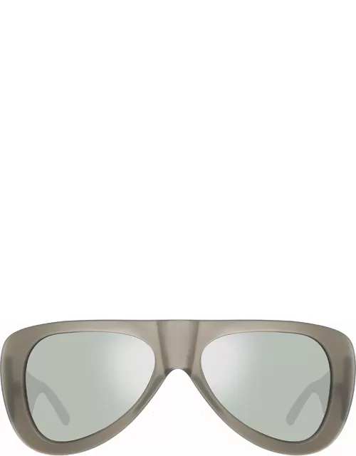 The Attico Edie Aviator Sunglasses in Silver