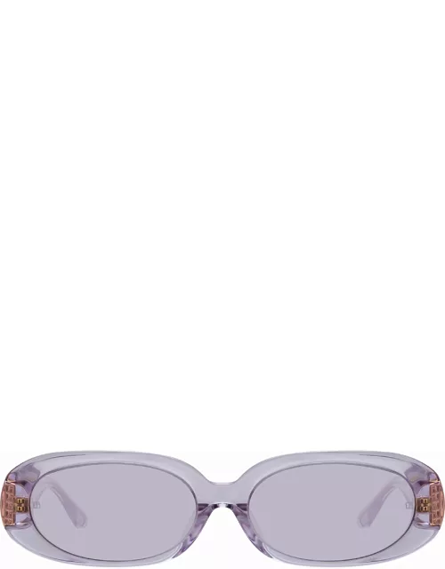 Cara Oval Sunglasses in Lilac