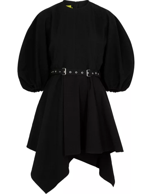 Black cotton mini dress