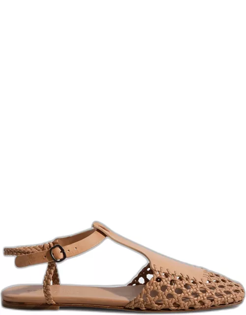 Reixa Hand-Woven Flat T-Bar Sandal