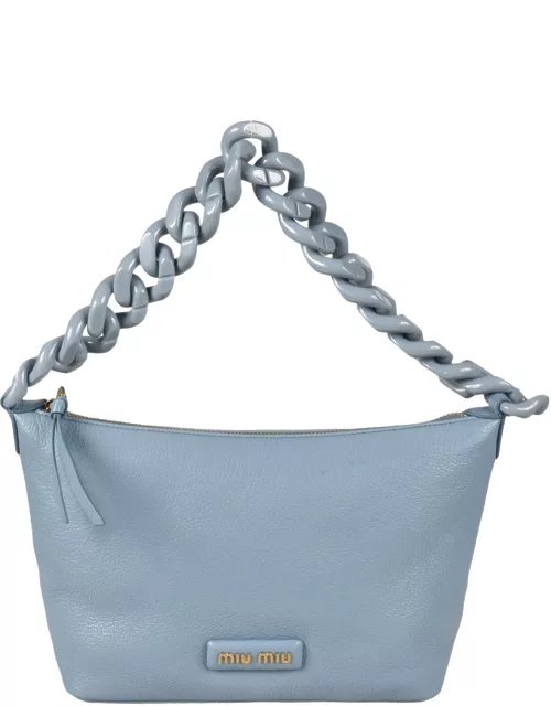 Miu Miu Chain Strap Logo Embossed Shoulder Bag