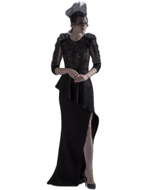 Gatti Nolli by Marwan Black Sheer Top with Skirt