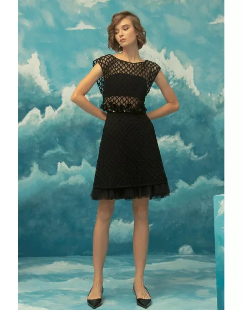Gemy Maalouf Black Two Piece Cocktail Dres