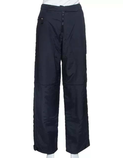 Emporio Armani Black Padded High Waist Technical Pants