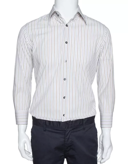 Dolce & Gabbana Multicolor Striped Cotton Slim Fit Button Front Shirt