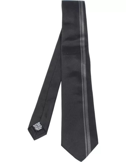 Boss By Hugo Boss Black & Grey Vertical Stripe Silk Tie