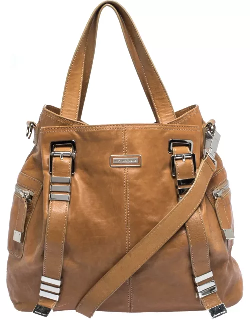 Michael Kors Tan Leather Buckle Strap Convertible Tote