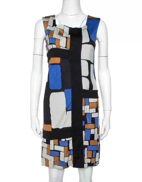 Diane von Furstenberg Color Block Print Silk Mondrian Shift Dress