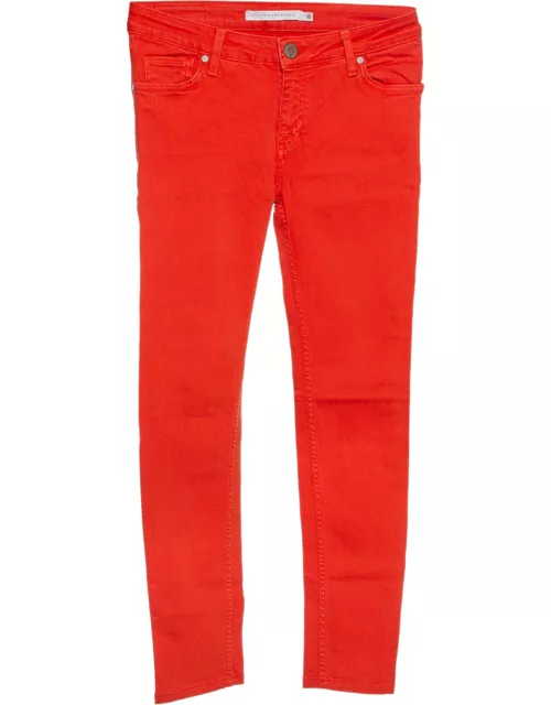 Victoria Beckham Orange Denim Slim Fit Jeans
