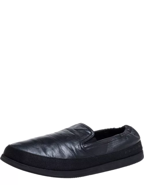 Prada Black Leather Slip On Sneaker