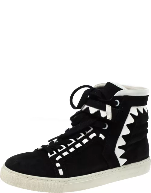 Sophia Webster Monochrome Suede and Patent Leather Riko High Top Sneaker