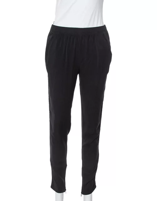 Gucci Black Silk Crepe Tapered Trousers