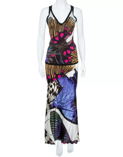 Roberto Cavalli Multicolor Silk Skirt and Top Set