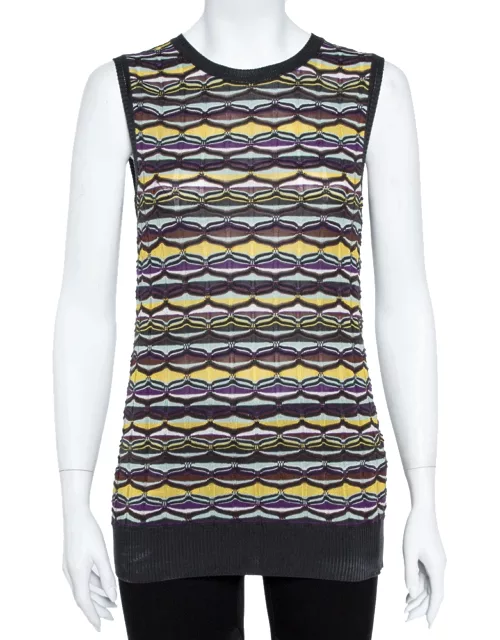 M Missoni Multicolor Patterned Knit Tank Top and Cardigan Set