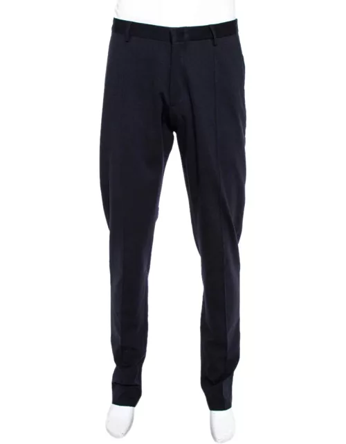 Emporio Armani Navy Blue Knit Pants