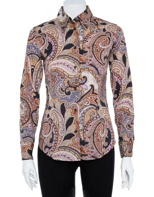 Etro Multicolor Cotton Print Fitted Shirt