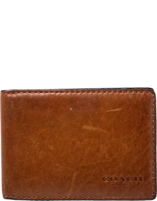 Coach Brown Leather Bifold Card Holder