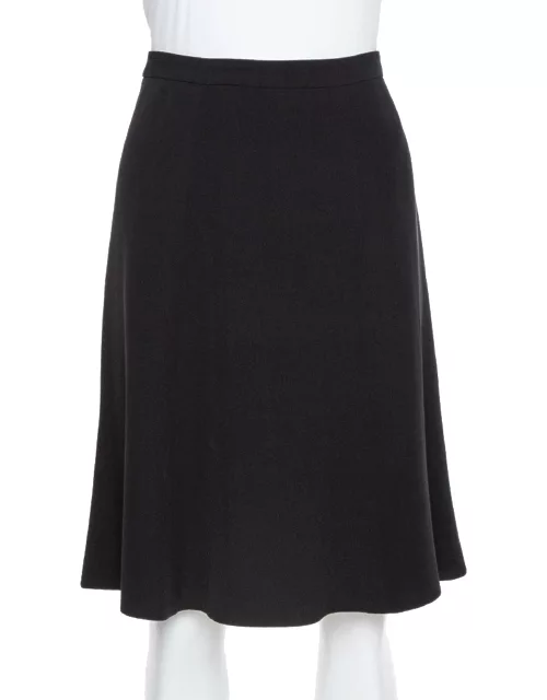 Giorgio Armani Black Crepe A Line Short Skirt