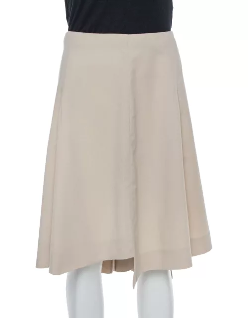 Saint Laurent Paris Ecru Wool Asymmetrical Short Skirt
