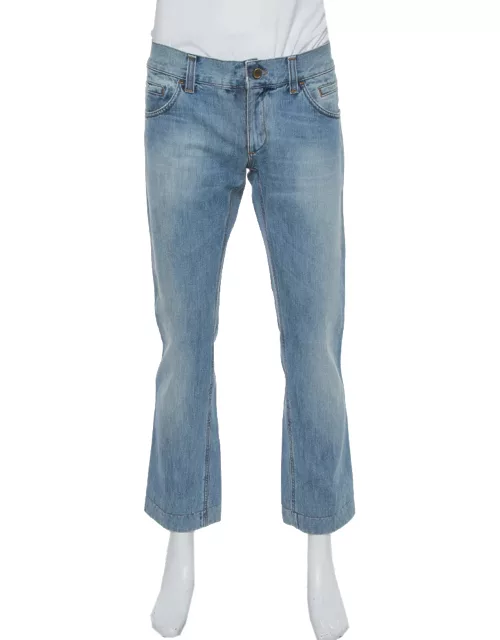 Dolce & Gabbana Blue Medium Wash Denim Straight Leg Jeans