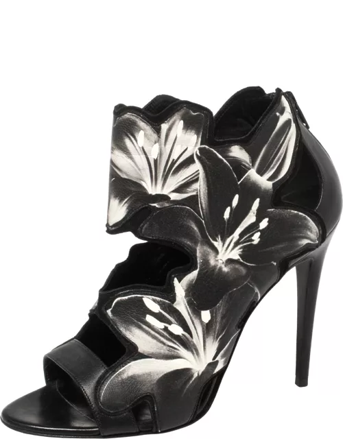 Pierre Hardy Black Lily Print Leather Bootie