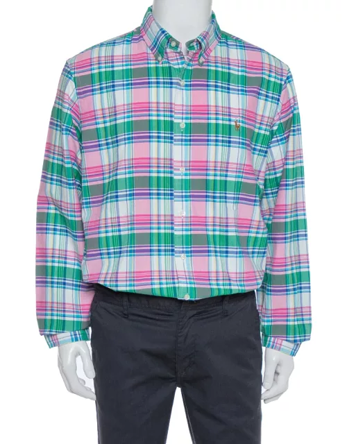 Ralph Lauren Multicolor Plaid Cotton Long Sleeve Button Front Shirt