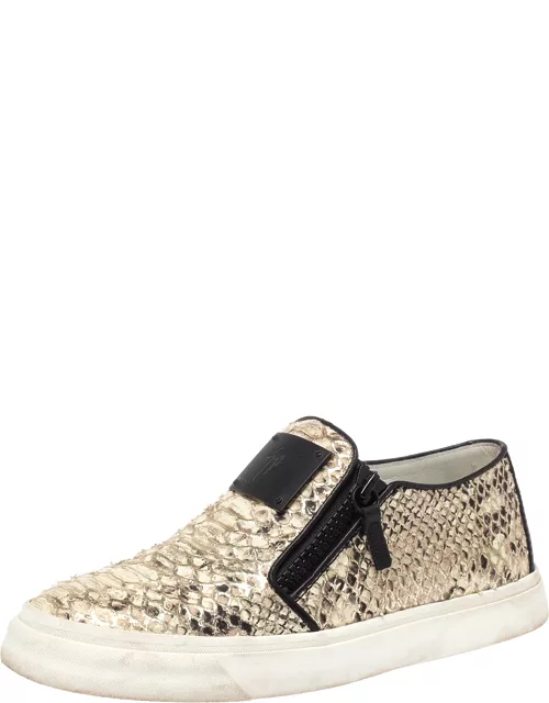 Giuseppe Zanotti Multicolor Python Embossed Leather Devon Slip On Sneaker