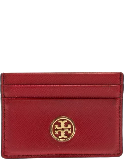 Tory Burch Red Leather Robinson Card Holder