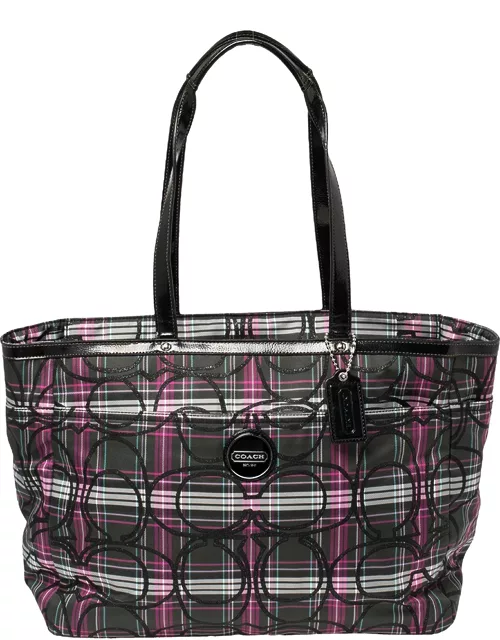 Coach Multicolor Canvas and Patent Leather Diaper Bag