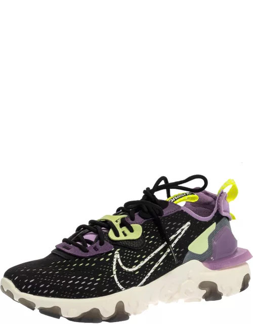 Nike Black/Purple Leather And Fabric React Vision Sneaker