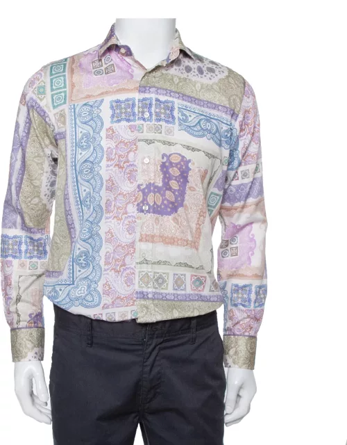 Etro Multicolor Paisley Printed Cotton Button Front Shirt