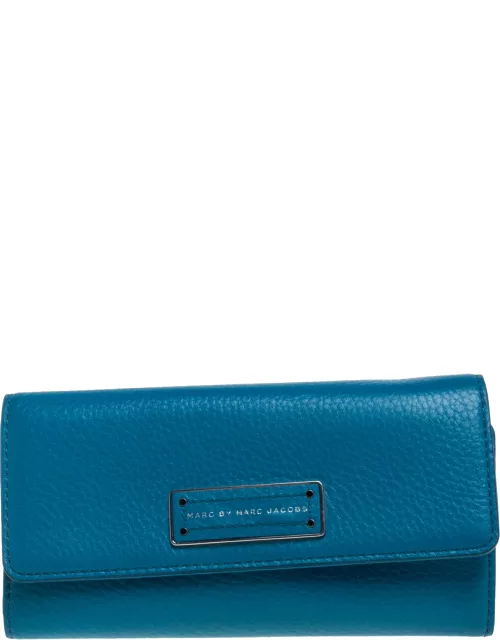 Marc by Marc Jacobs Blue Leather Flap Continental Wallet