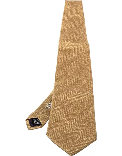 Valentino Vintage Beige Printed Silk Traditional Tie